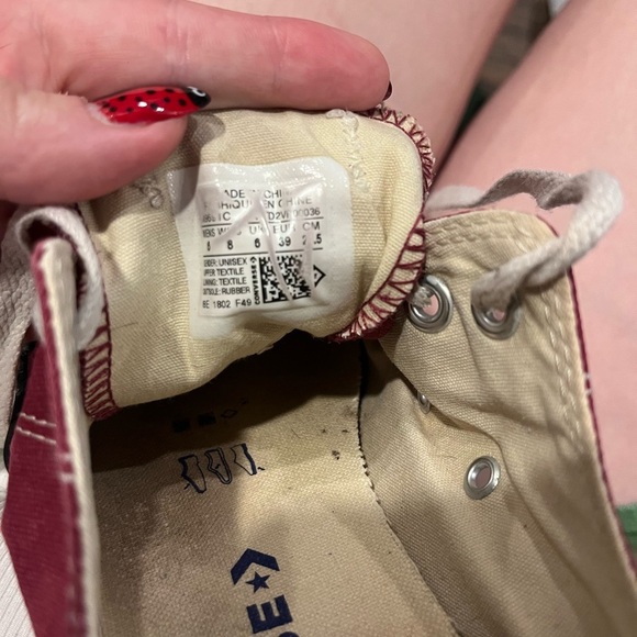 Converse Red and White Canvas Sneakers - Picture 4 of 4